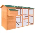 vidaXL Hühnerstall Hühnerstall Holz 295x163x170 cm braun
