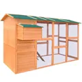 Hühnerstall Hasenstall Kleintierstall Hühnerkäfig Holz 295 x 163 x 170 cm vidaX