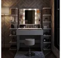 Vicco Schminktisch Taylor, Weiß, 80 cm mit LED Beleuchtung und Hocker (2-St)