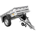Kleinanhänger für Pkw Garden Trailer 150 KIPP 150x106 cm 750 kg [mit Flachplane, Planenträgern, Stützrad]