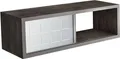 Rechteckiges Wandregal 60x20 cm in Schieferoptik mit Eisentür