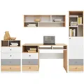 Deine Möbel 24 Jugendzimmer-Set, Eiche, Weiß, Grau, Holzwerkstoff, 230x190x55 cm, Kinder- & Jugendzimmer, Jugendmöbel, Komplette Kinder- & Jugendzimmer