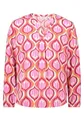 Cartoon Damen Blusenshirt mit Muster 38, Orange/Rosé