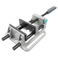wolfcraft Universal-Schraubstock 100 mm - mit Schnellverstellung - Spannbacke Profi mit V-Nuten - für Bohrständer und Werkbänke - Spannkraft 200 kg, Spannweite 100 mm Backenbreite 100 mm - 3410000