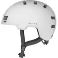 ABUS Stadthelm Skurb - Robuster Fahrradhelm für den Alltag, beim Skaten, BMX-Fahren oder Longboarden - Weiß, Größe L (58-61 cm) - Weiß