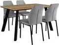 Essgruppe "Genf Tischgruppe BESTSELLER,", (Set, 5 tlg.), Küchentisch, 4 Stühle, moderne Tischplatte in eiche/schwarz, eichefarben/hellgrau