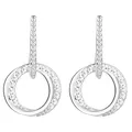 LÖB Damen Ohrstecker 925 Silber mit Zirkonia Kristall Strass Stein Ohrringe Hängend Stab Kreis Ring Offen Klein Rund Anhänger Modern Geometrisch