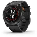 Garmin Fenix 7X Pro - Solar Edition, Schwarz/Schiefergrau mit QuickFit-Silikon-A...