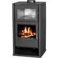 Kaminofen mit Backofen REGINA F BImSchV Stufe 2 externer Luftzufuhr - Schwarz