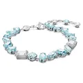 Swarovski Gema Armband, Blaues und Rhodiniertes Damenarmband mit Strahlenden Swarovski Kristallen