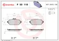 P 50 118 BREMBO Bremsbelagsatz, Scheibenbremse für MERCEDES-BENZ