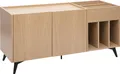Miliboo - Buffet zur Aufbewahrung von Vinyls in hellem Eichenholzfinish mit schwarzem Metall L140 cm SEDA