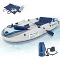 ArtSport Schlauchboot 322 cm für 4 Personen - aufblasbar, 2 Sitzbänke & Zubehör - Grau