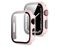 Wigento Smartwatch-Hülle Für Apple Watch 9 8 7 45mm 2 in 1 Schock TPU Silikon Hülle + Hart Glas