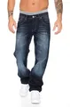 Rock Creek Herren Jeans Hose Denim Blau Straight-Cut Gerades RC-2091 Dunkelblau W29 L32