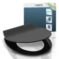 Duroplast WC-Sitz SLIM BLACK, mit Absenkautomatik und Schnellverschluss