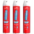 Wella Shockwaves 3x 250ml Ultra Strong Power Hold Haarlack Haarspray Stärke 5