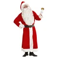 DELUXE WEIHNACHTSMANN KOSTÜM SET Nikolaus Weihnachten Anzug Mantel Bart Perücke