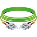 Exertis Connect LWL Patchkabel, 50/125 µm, OM5-Faser, SC Duplex Stecker/Stecker, UPC, lindgrün, 2,0 m UPC-Schliff (CAT6, 2 m) (392902)