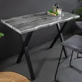 riess-ambiente Industrial Bartisch WILD 120cm grau Wildeichen-Design schwarz Metall X-Gestell Tresentisch Thekentisch - Grau/Schwarz