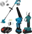 KIT 3 IN 1 mit Schere+ Mini Kettensäge+ Freischneider+ 2 Batterien 48V