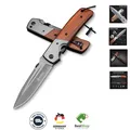 Robustes Faltmesser – 28cm, Sport-Messer mit eleganter Holzoberfläche