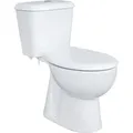 Stand-WC mit Keramik-Spülkasten und Softclose WC-Sitz Senkrecht Boden - Weiß