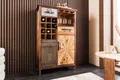 riess-ambiente Barschrank ATELIER 120cm natur - Pinienholz, Metall-Vintage-Bar, Gläseraufhängung (Einzelartikel, 1-St) Authentischer Weinregal - ideal für Küche, Esszimmer oder Loft-Wohnung