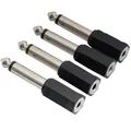 Musiclily 4Pcs 1/8 3.5mm Female to 1/4 6.35mm Male Mono Audio Adapter Plug Jack