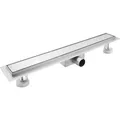 Duschrinne Edelstahl 110cm Flachduschrinne Komplettset Bodenablauf Siphon
