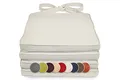 sunnypillow 4er Set Stuhlkissen 40 x 45 x 5cm | Polsterauflage Auflage für Stühle/Rattanstühle | Stuhlauflage mit Schleifenbändern | Indoor/Outdoor | Ecru |