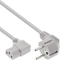 INLINE Netzkabel, Schutzkontakt gew, auf Kaltgerätest, C13 rechts gew, gr, 1m