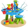 Coemo Wasserspieltisch NARIUS, (20-tlg), XL Sand- und Wasserspieltisch Wasserbecken Hocker Matschtisch Zubehör bunt 61 cm