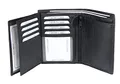 Frentree® Herren Leder Geldbörse mit RFID Schutz, 11 Kartenfächer, Hochformat Portemonnaie, Schwarz