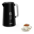 Krups Smart'n Light Wasserkocher, 5 Temperaturen, 1,7 Liter Fassungsvermögen, Innenleben aus Edelstahl, Doppelwandig, Schwarz, BW801810