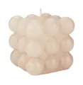 INNA-Glas Stumpenkerze Bubble Kerze MARAVILLA, creme, 8,5x8,5x8,5cm - Made in Germany