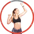 Fitleap Hula Hoop Fitness und Massage, Hula Hoop Reifen für Erwachsene und Kinder, 8 Segmente Abnehmbarer Hula Hoop Reifen, Rot