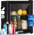 Klarstein Kühlschrank, Mini Kühlschrank mit Glastüre, Mini-Kühlschrank für Getränke, Snacks & Kosmetik, Kühlschrank Klein & Leise, Verstellbare Ablagen, Kleiner Skincare Kühlschrank 12-18°C, 23L