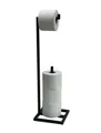 DanDiBo Toilettenpapierhalter Stehend Schwarz Metall 96459 Gäste WC Ständer