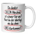 Abschiedsgeschenk Kollegin Kollege Tasse mit Spruch | Du denkst DEIN Abschied ist schwer | Lustiges Geschenk zum Abschied Jobwechsel Büro | Witzige Geschenkidee Arbeitsplatzwechsel Stellenwechsel