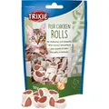 TRIXIE Katzensnack PREMIO Fish & Chicken Rolls - leckere Katzenleckerlis mit Huhn - glutenfrei für sensible Katzen, 50g - 42702
