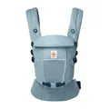 Ergobaby Adapt Babytrage für Neugeborene ab Geburt, 3-Positionen SoftFlex Mesh Ergonomische Babybauchtrage Rückentrage Baby-Tragetasche, Slate Blue