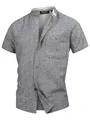 Indicode Herren INHelmer Kurzarm-Hemd mit Stehkragen | Herrenhemd Männerhemd Black, XL