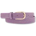 Ledergürtel BERND GÖTZ, Damen, Gr. 85, lila (lavendel), Rindsleder, unifarben mit Farbeinsatz, casual, Gürtel, mit Rasterprägung