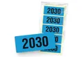 itenga Aufkleber itenga 50x Jahresetiketten 2030 BLAU rechteckig 6 x 2,5 cm aus Haftpap