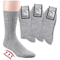 Wowerat Socken 3 Paar Wellness-Socken mit Plüschsohle 100% Wolle für Damen & Herren (3 Paar) 39-42