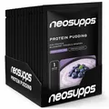 Neosupps Protein Pudding Blueberry, High Protein Dessert 15x30g Portionen, mit 20g Eiweiß & wenig Zucker, cremiger Protein Snack mit Crispies, für Training, Alltag & bewusste Ernährung