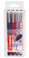 STABILO - Tintenroller - worker+ NatureCOLORS Wildflower - 4er Pack - mit frischen und modernen Farben - Schreibfarbe blau