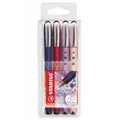4 STABILO worker®+ medium NatureCOLORS Wildflower Tintenroller 0,5 mm Blau