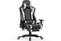 GTPLAYER Gaming-Stuhl Bürostuhl Gamer Stuhl mit Fußstützen Bluetooth Lautsprecher, Ergonomischer Musik Computerstuhl inkl. Lendenwirbel- und Nackenkissen